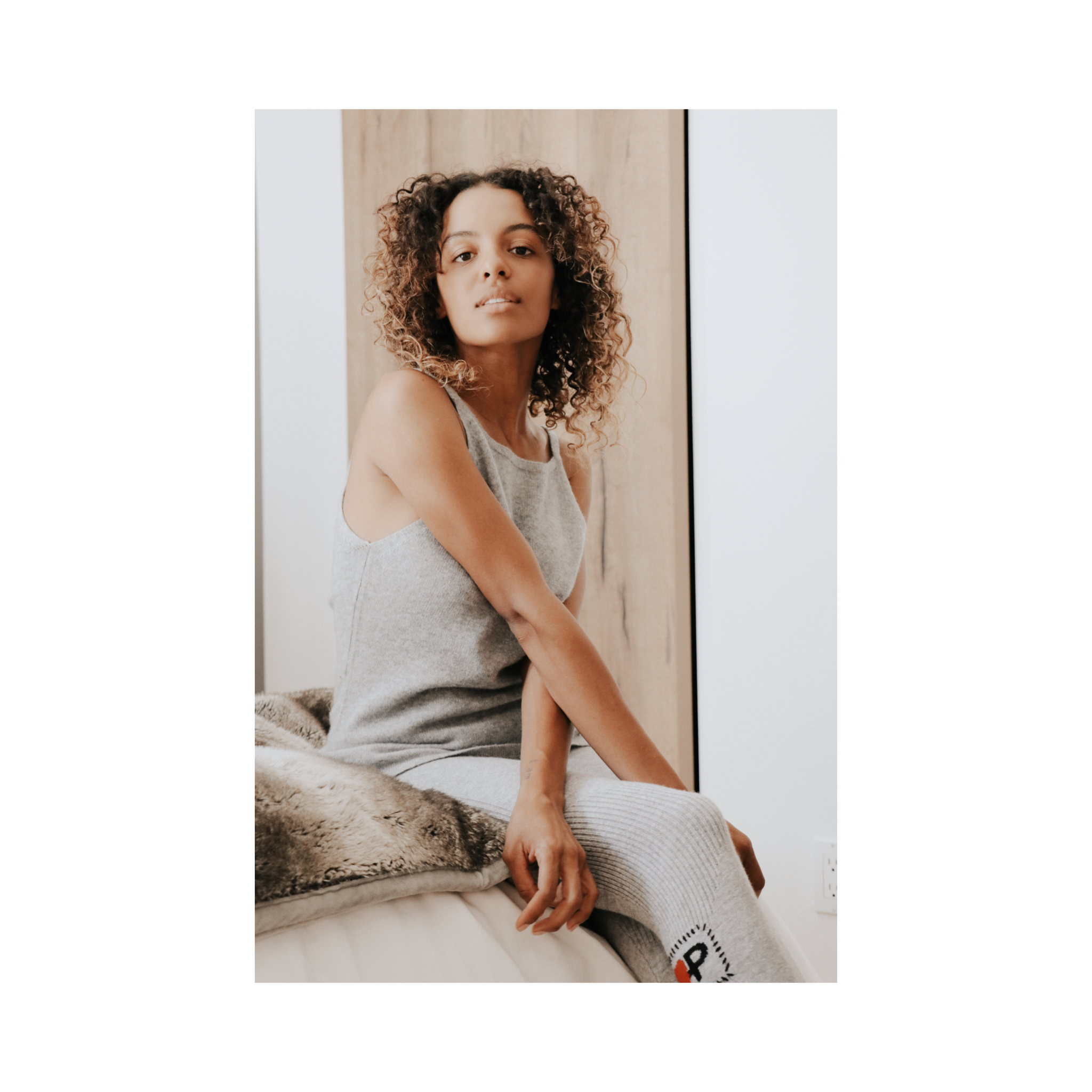 Klendy wearing organic Mongolian cashmere from 4 Loving People