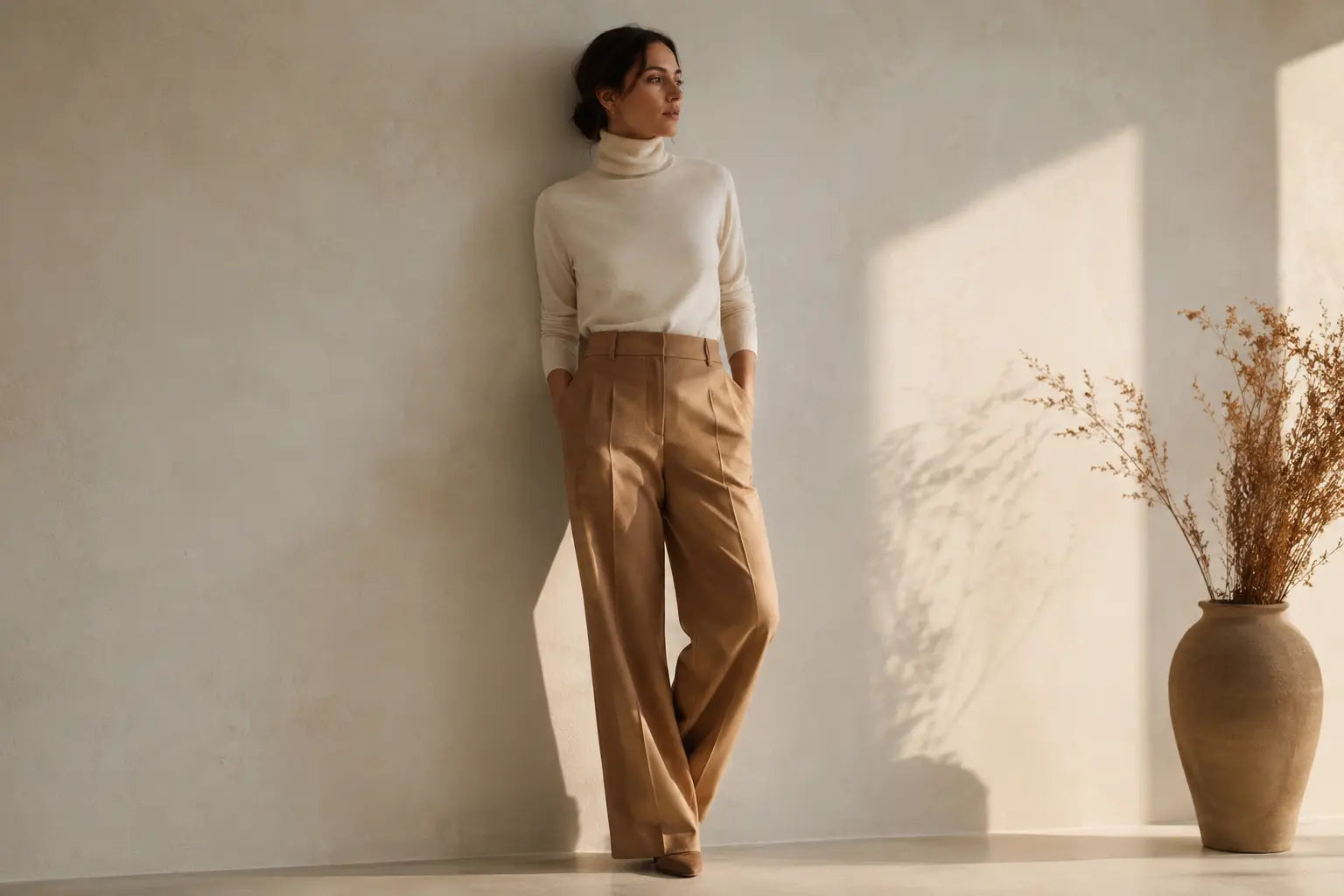 A cashmere turtleneck styled into an outfit by 4 Loving People