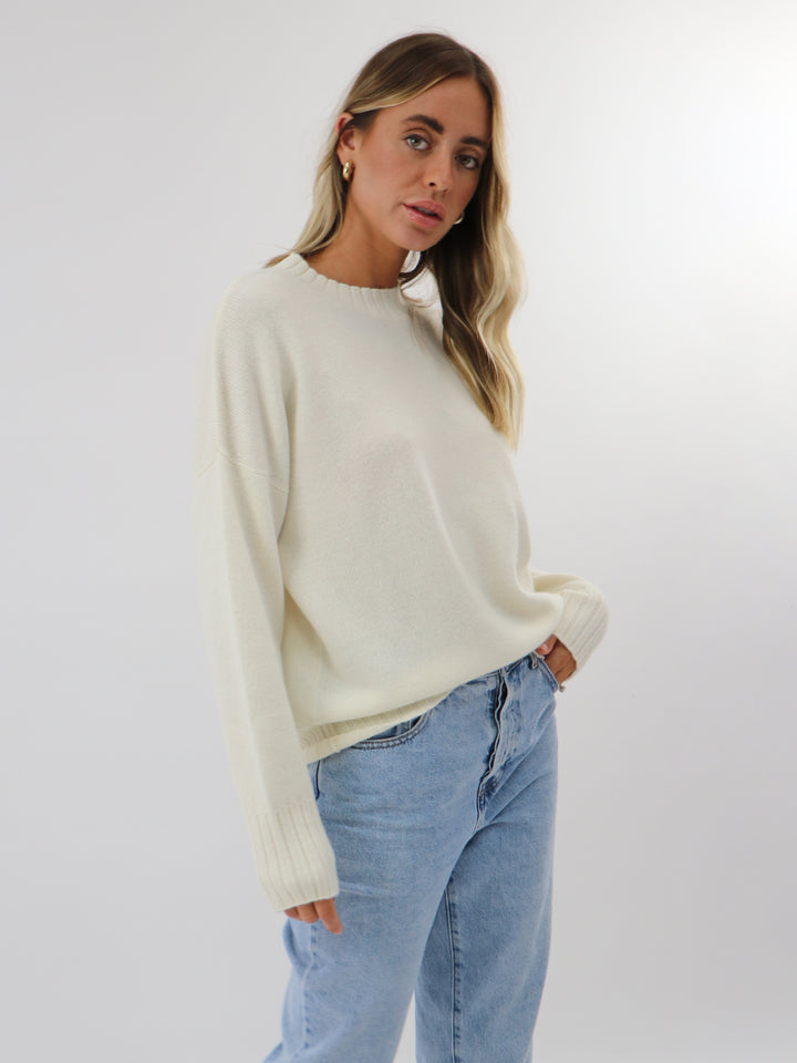 Cashmere Crewneck Pullover #PEARL