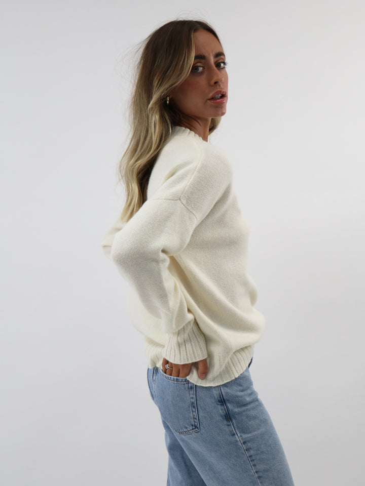 Cashmere Crewneck Pullover #PEARL