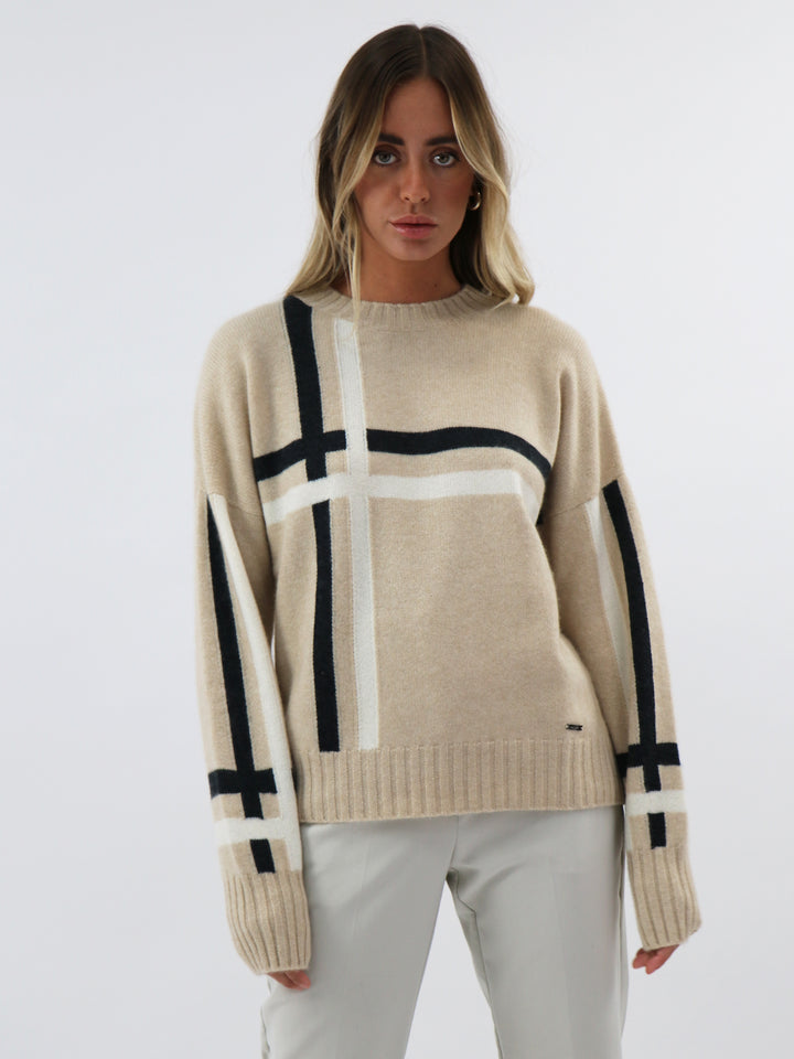 Madison pullover sweater in Mongolian cashmere, front view