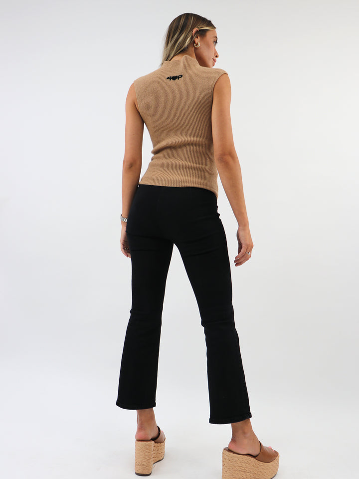 Sleeveless Cashmere fitted top #CAMEL