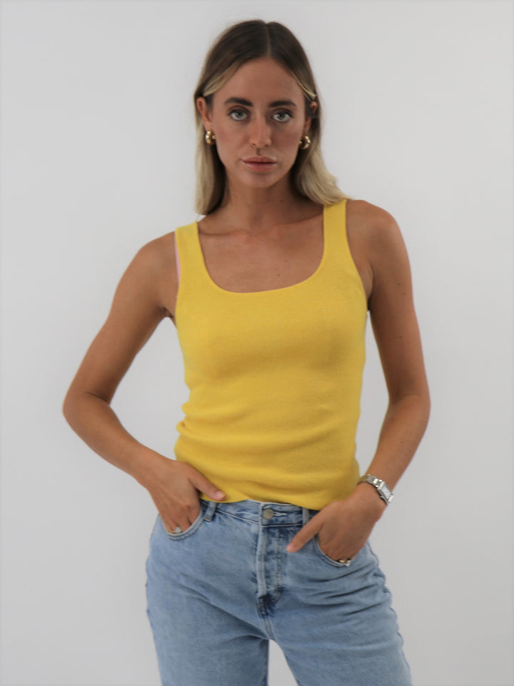 Cashmere Tank Top #SUNFLOWER