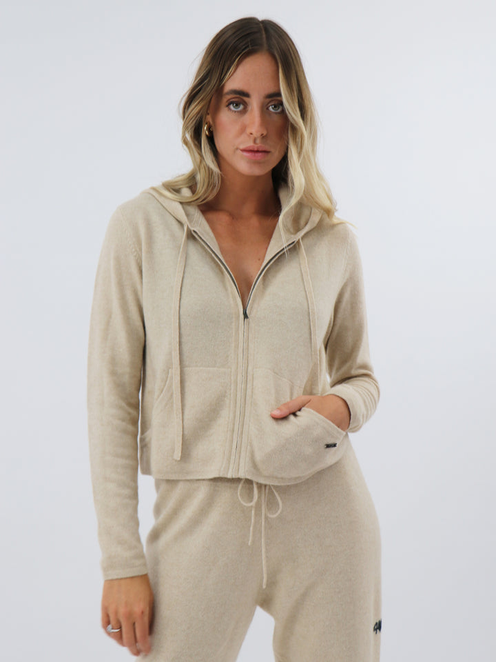 Cashmere Zip-up hoodie #OAT