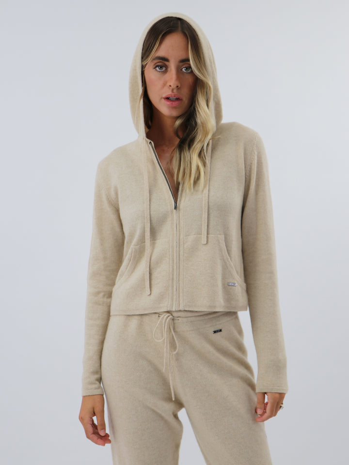 Cashmere Zip-up hoodie #OAT