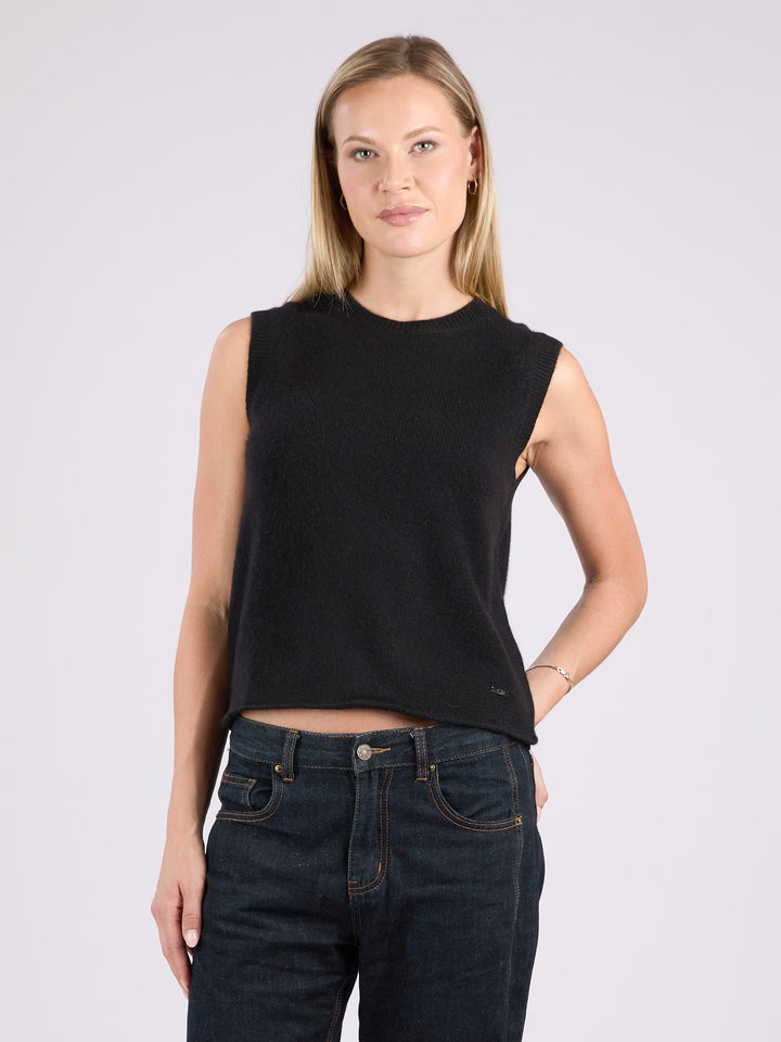 Sleeveless Cashmere Top #BLACK