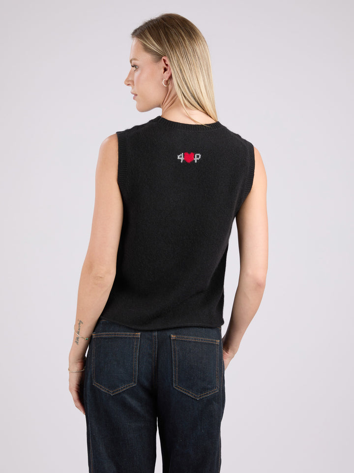 Sleeveless Cashmere Top #BLACK