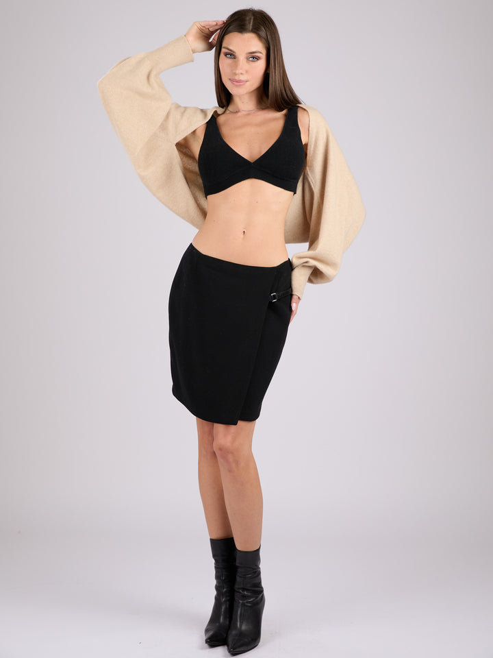 Open front cropped cashmere cardigan #OAT