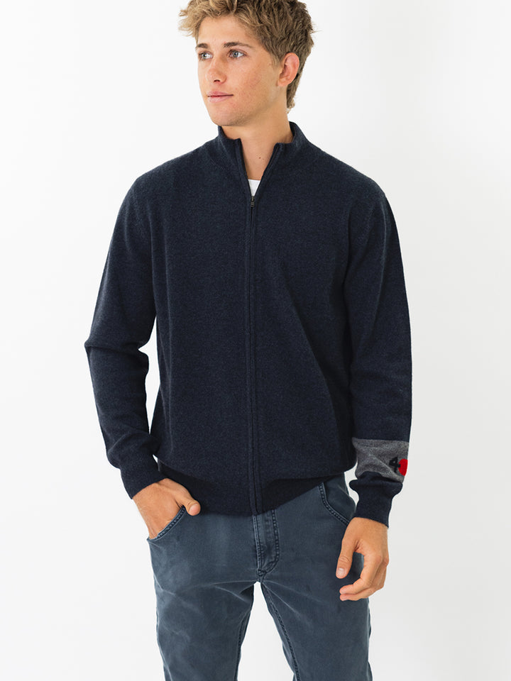 Men Cashmere Cardigan Sweater #INK