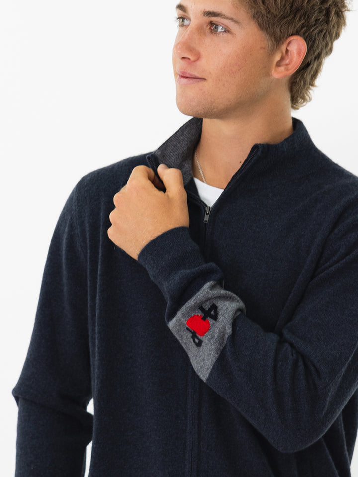Men Cashmere Cardigan Sweater #INK