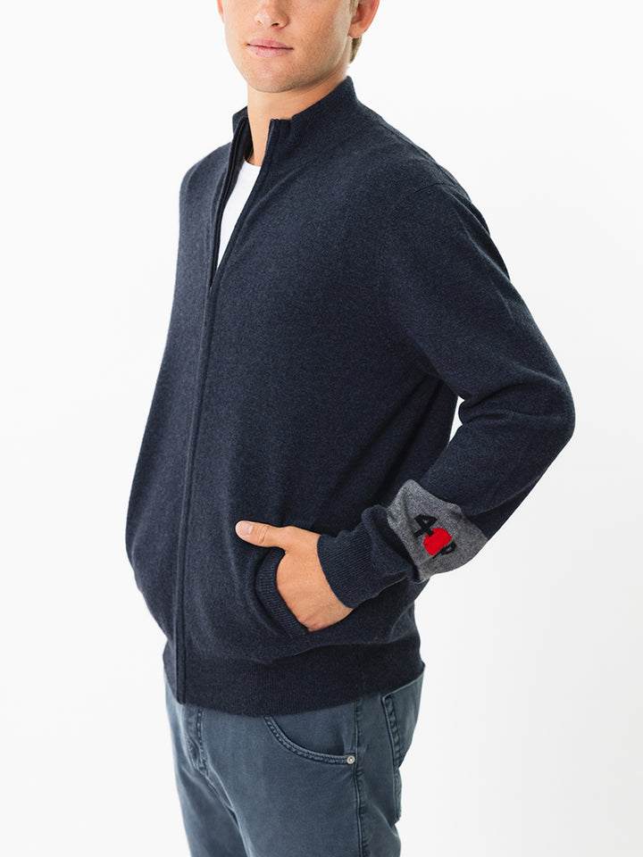 Men Cashmere Cardigan Sweater #INK