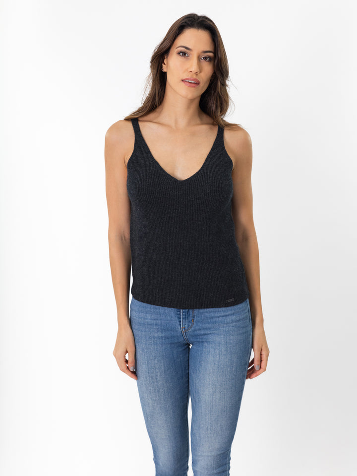 Cashmere Camisole Top #CHARCOAL