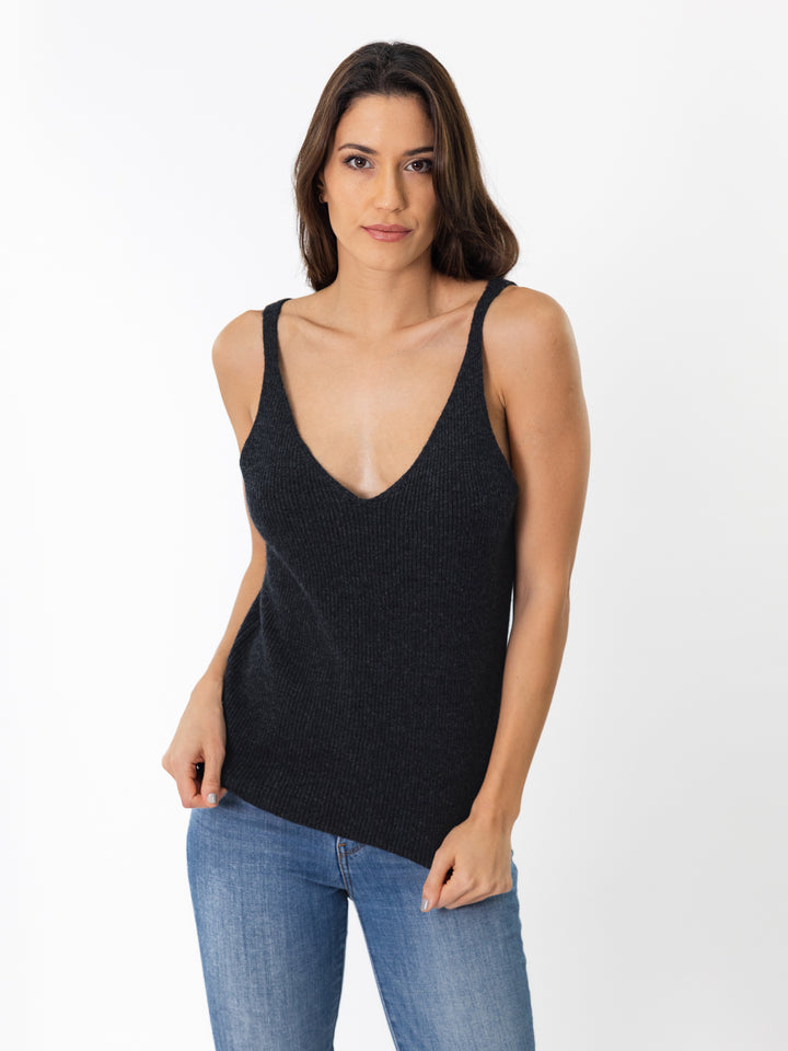 Cashmere Camisole Top #CHARCOAL