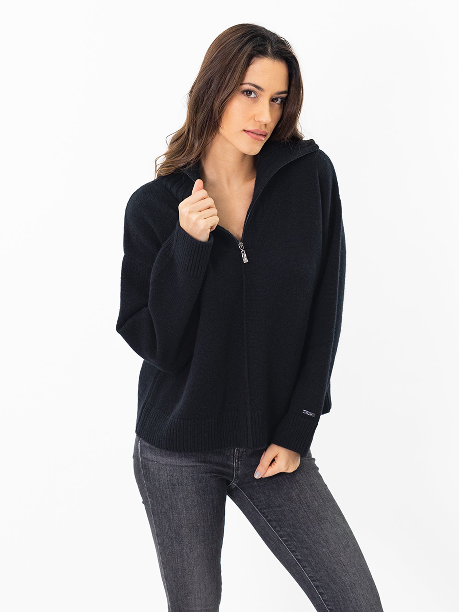 Quarter-Zip Cashmere Sweater