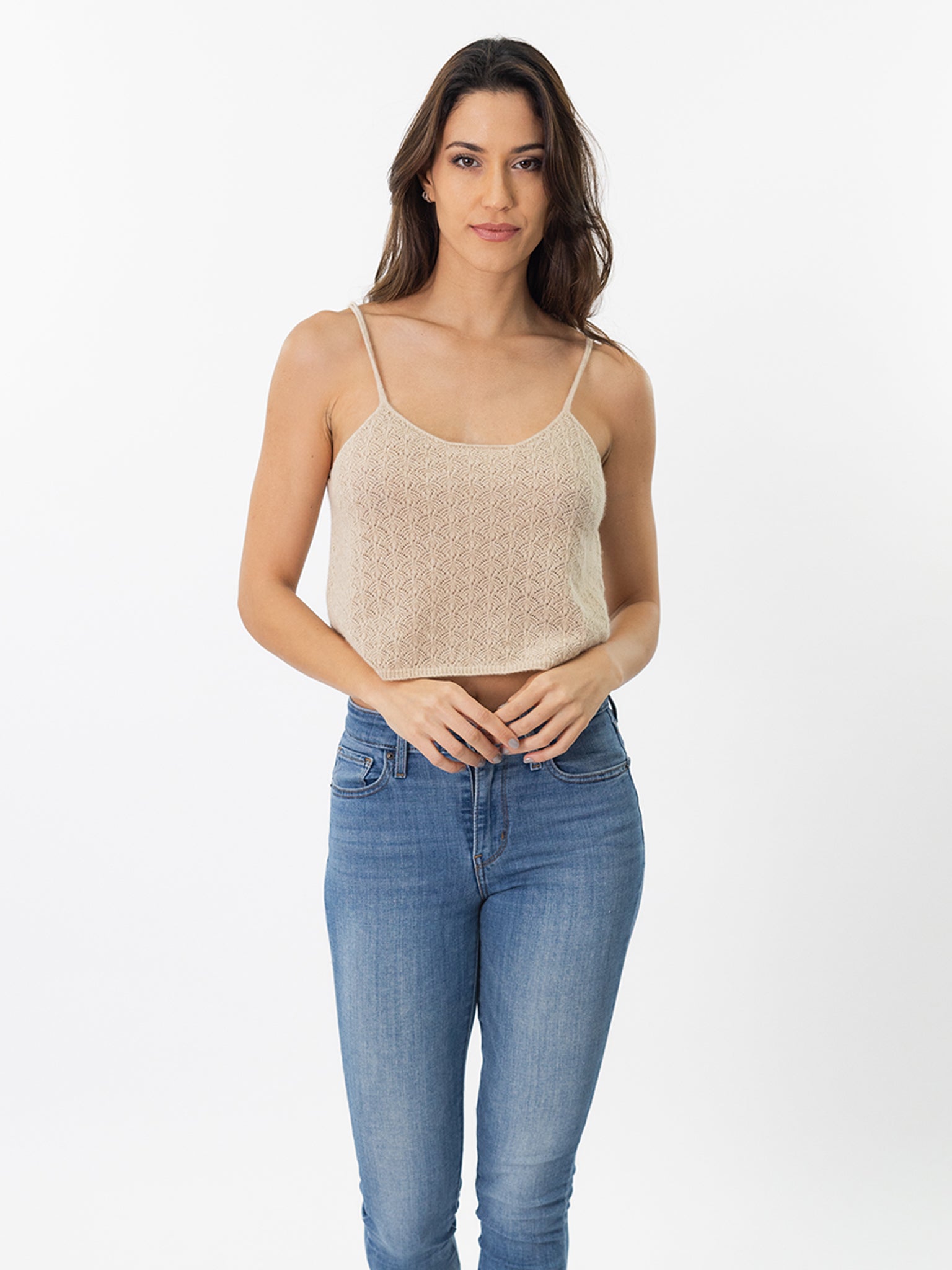 Featherweight Pointelle Cashmere Top