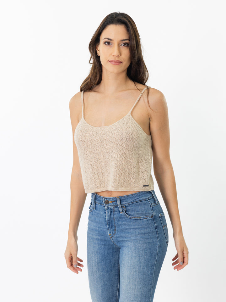 Featherweight Pointelle Cashmere Top #OAT