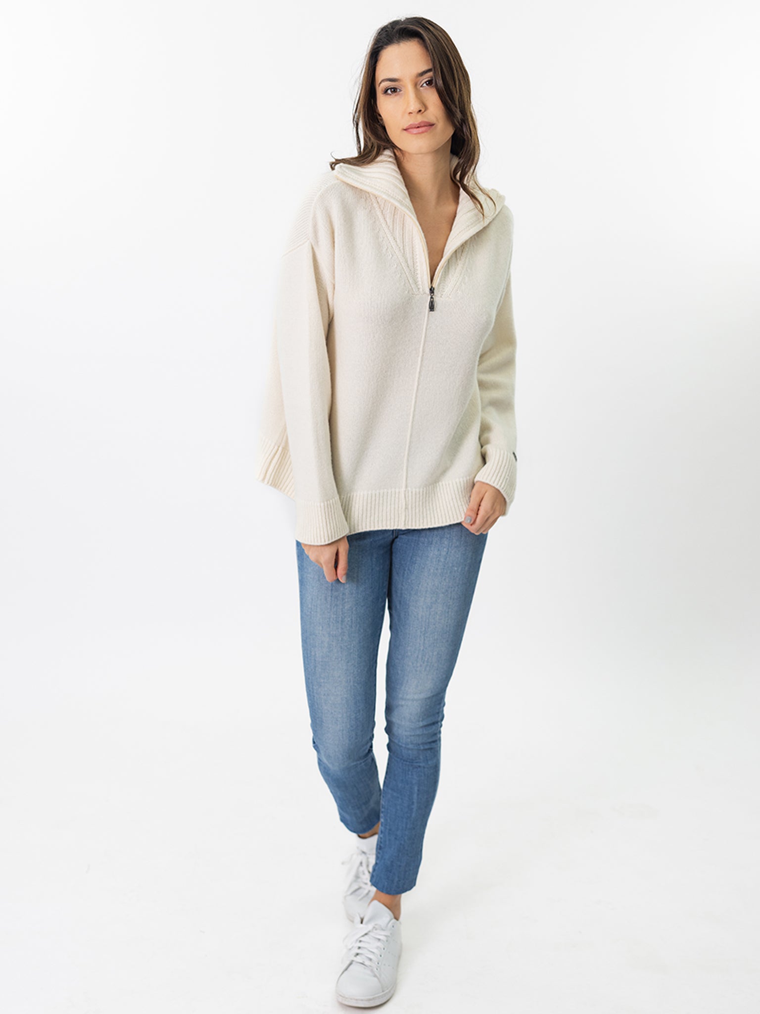 Quarter-Zip Cashmere Sweater