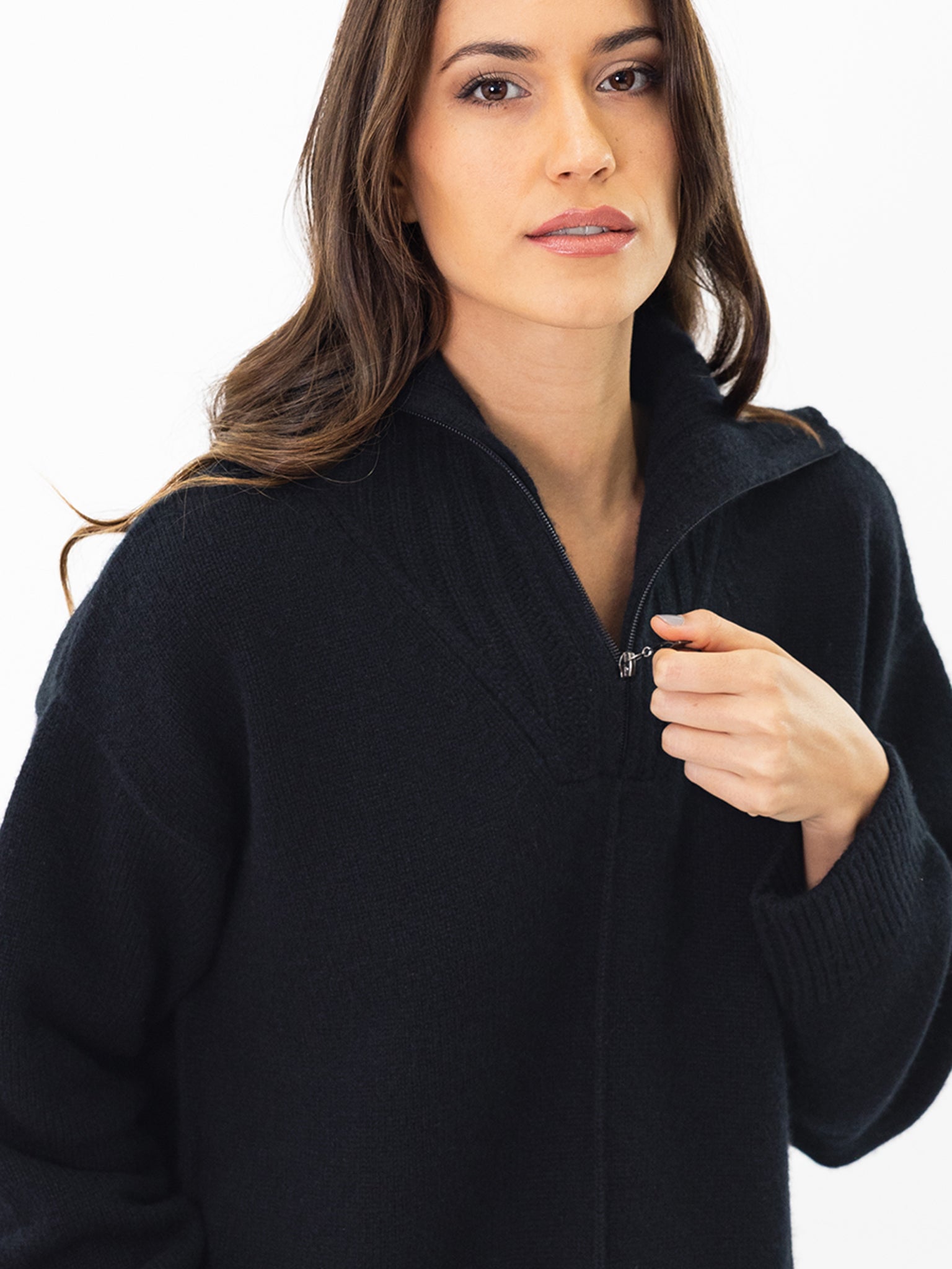 Quarter-Zip Cashmere Sweater