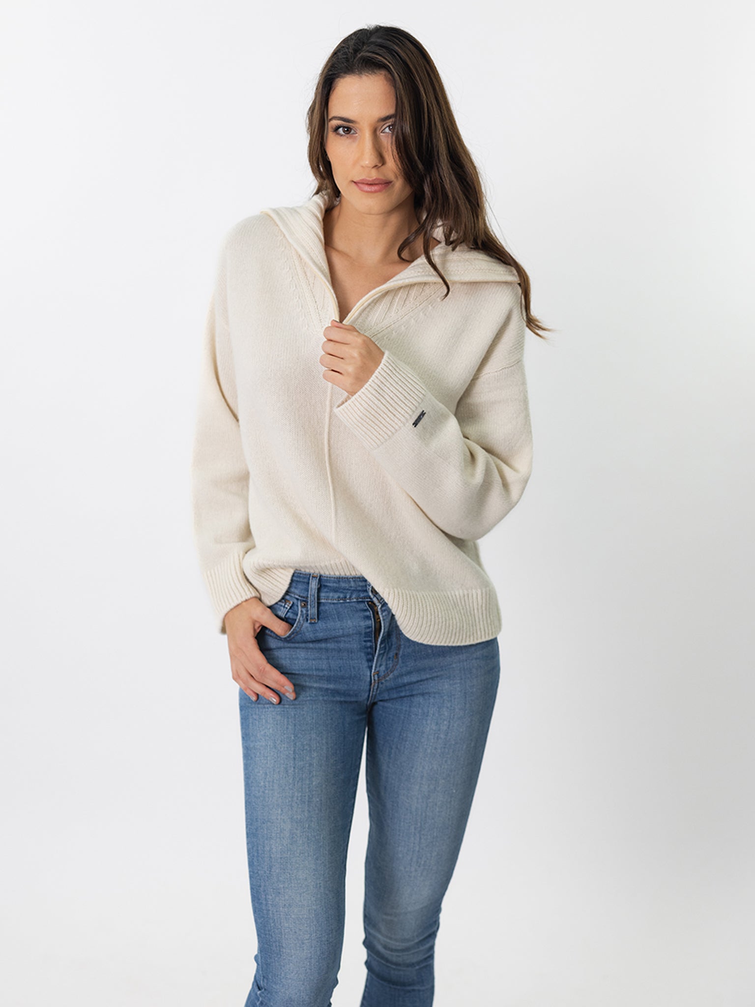 Quarter-Zip Cashmere Sweater