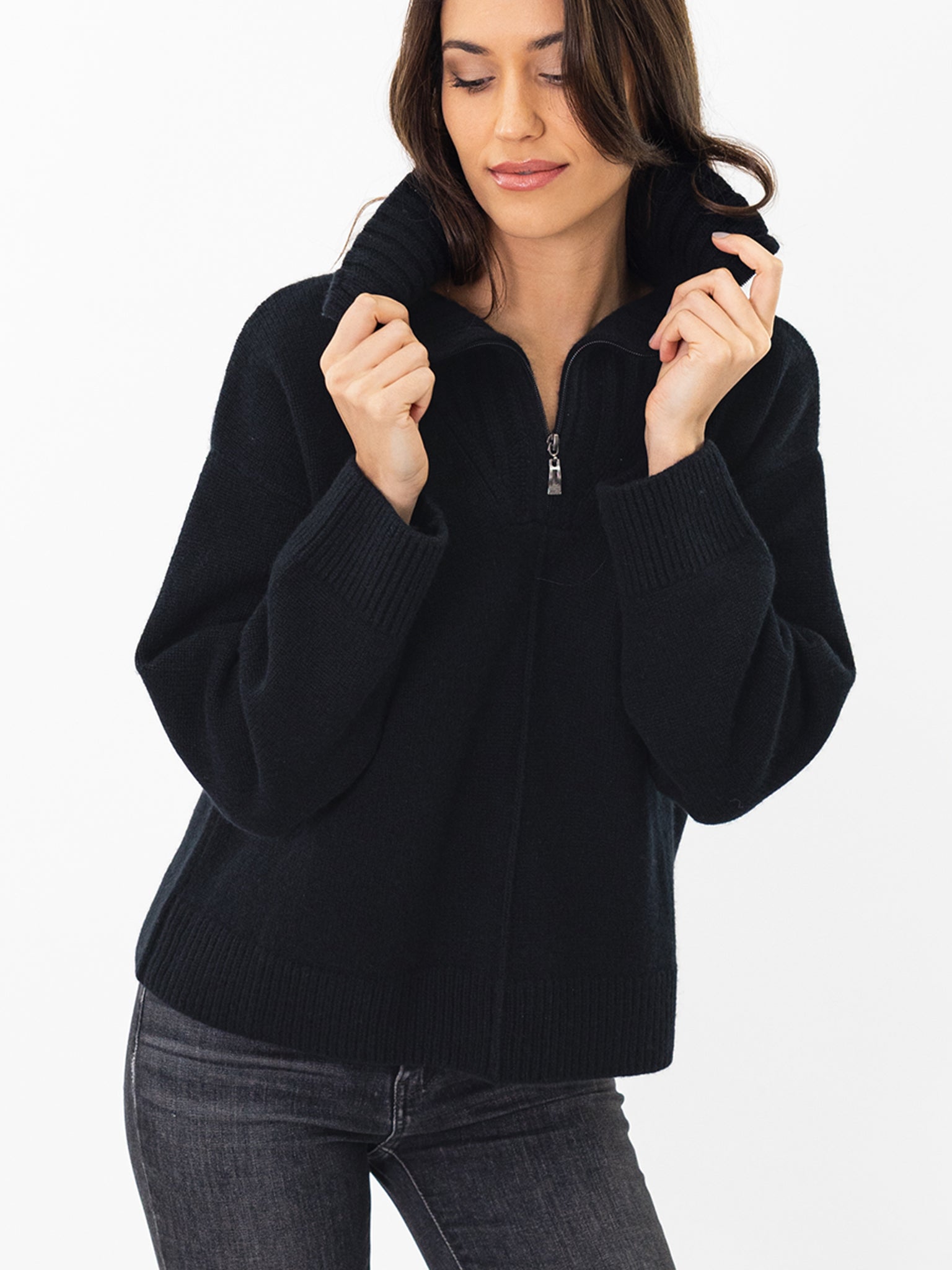 Quarter-Zip Cashmere Sweater