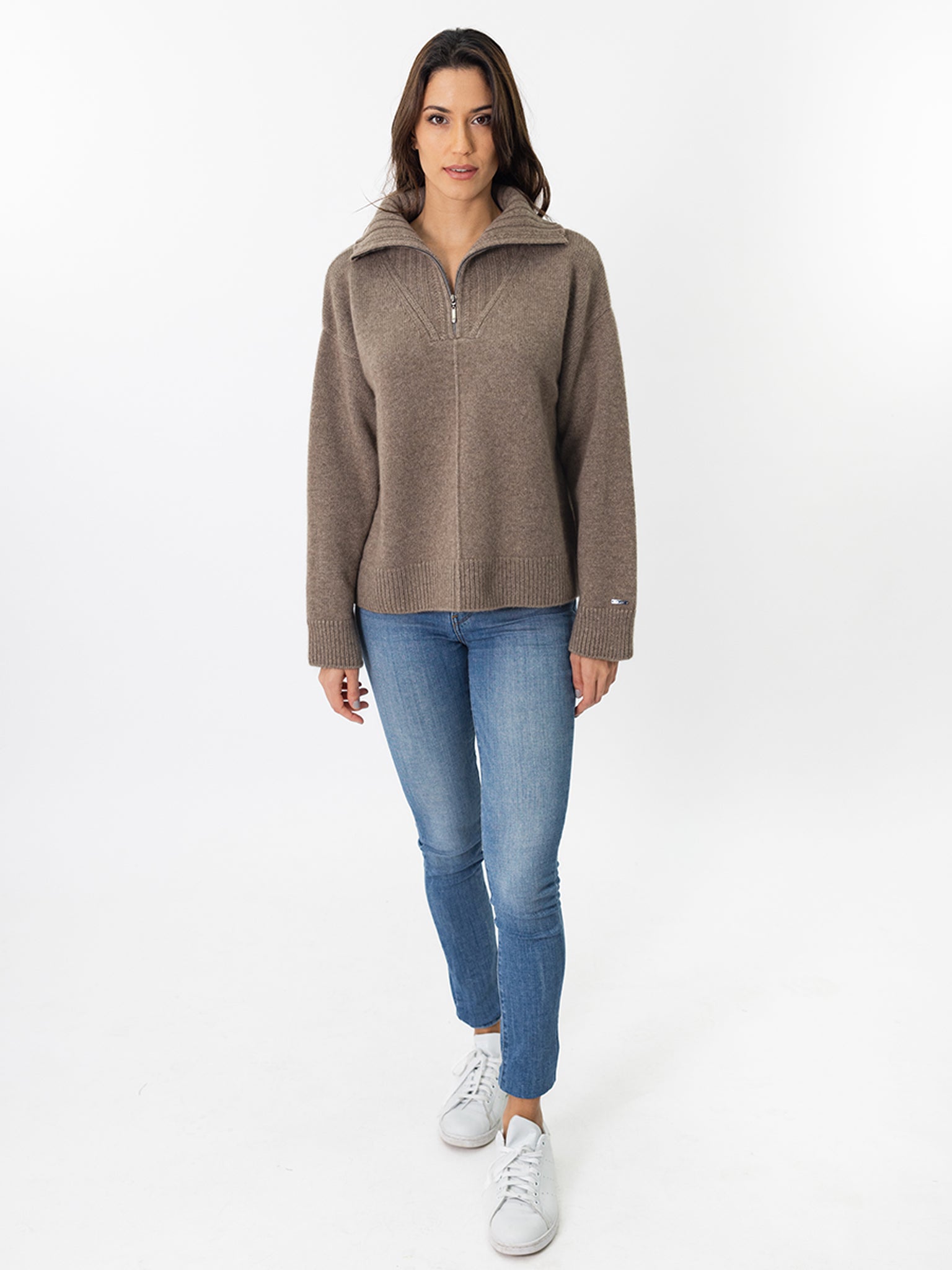 Quarter-Zip Cashmere Sweater