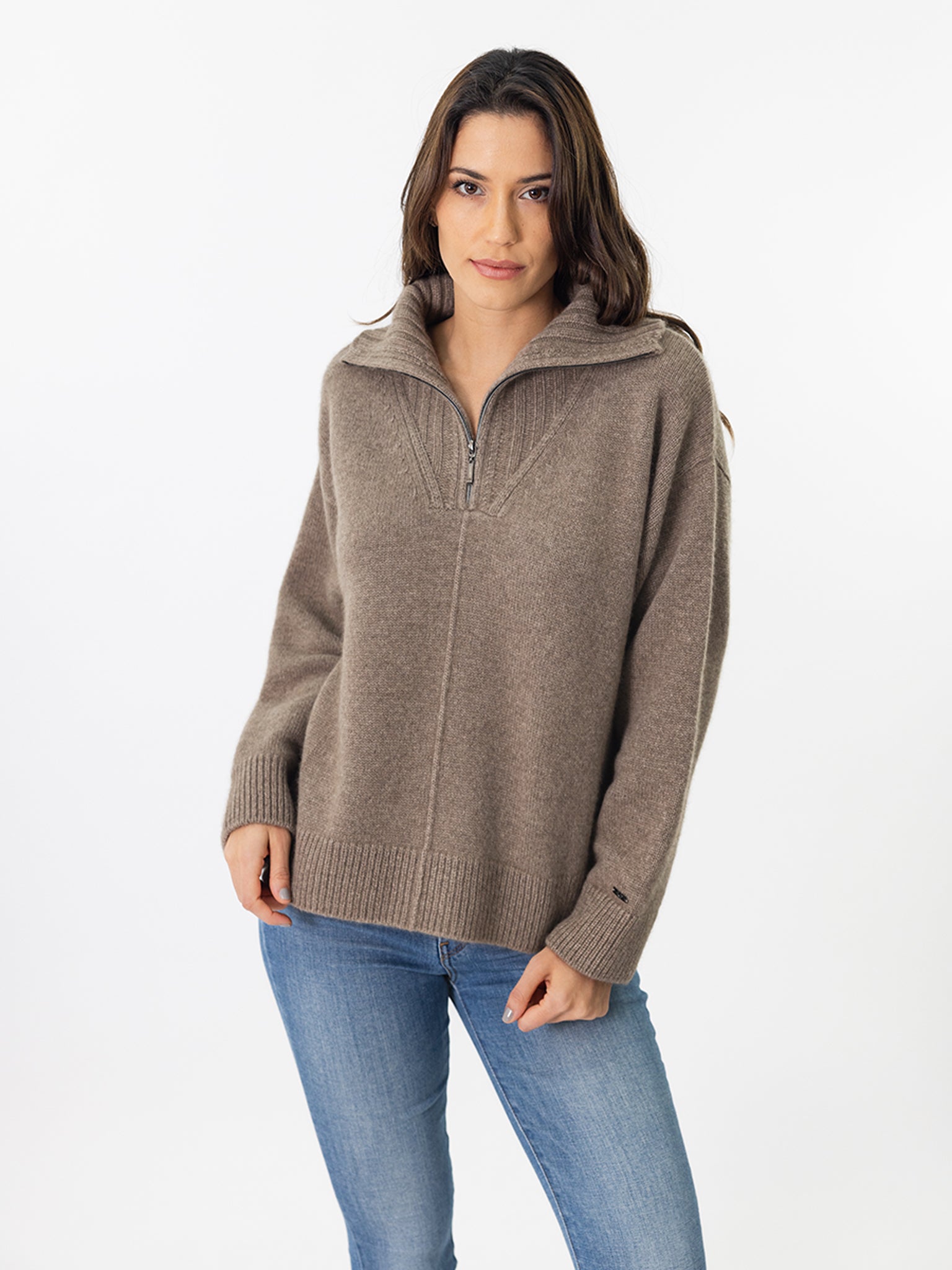 Quarter-Zip Cashmere Sweater