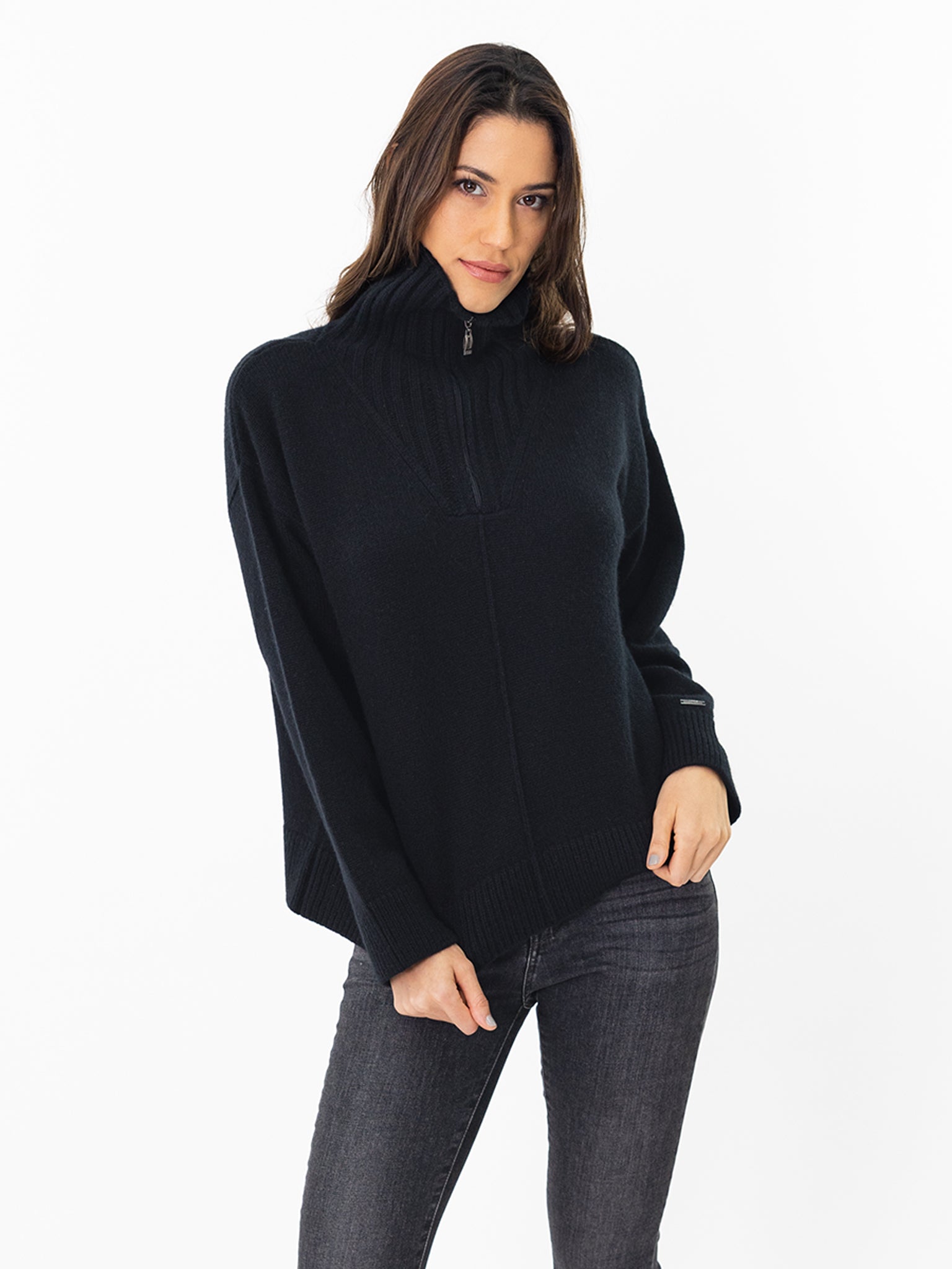 Quarter-Zip Cashmere Sweater