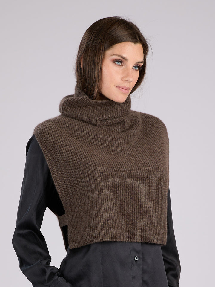 Cashmere sleeveless ribbed knit turtleneck sweater vest #SABLE
