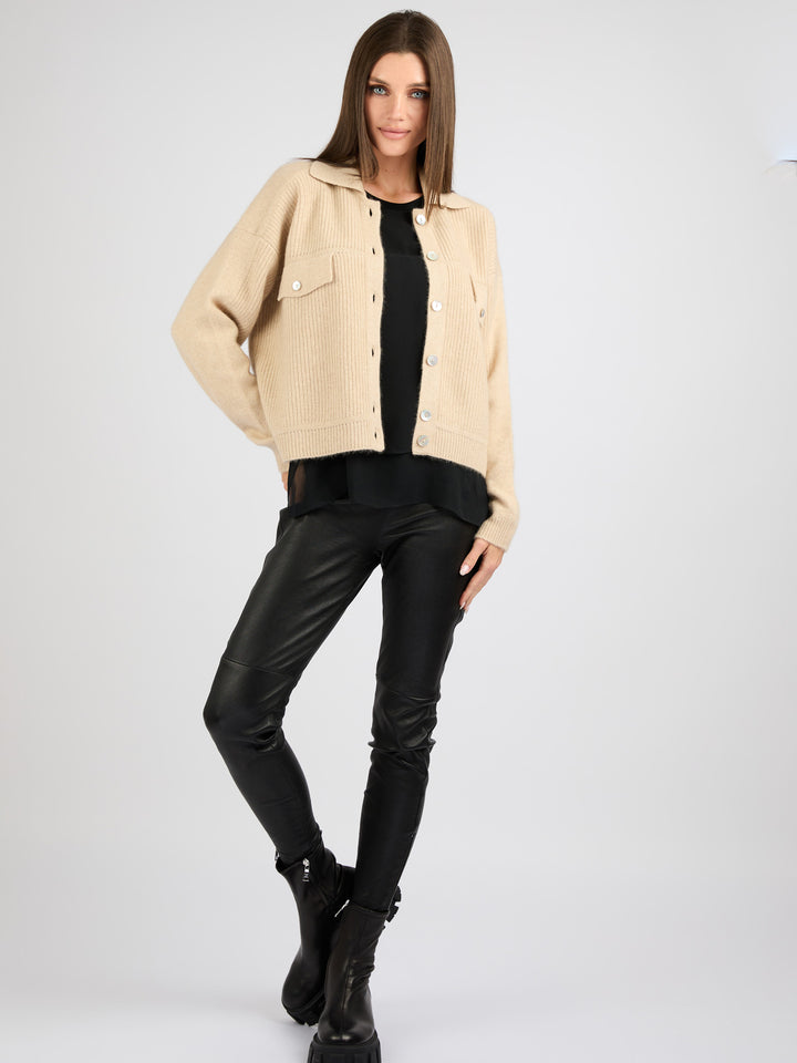 Cashmere with front button Jacket #OAT