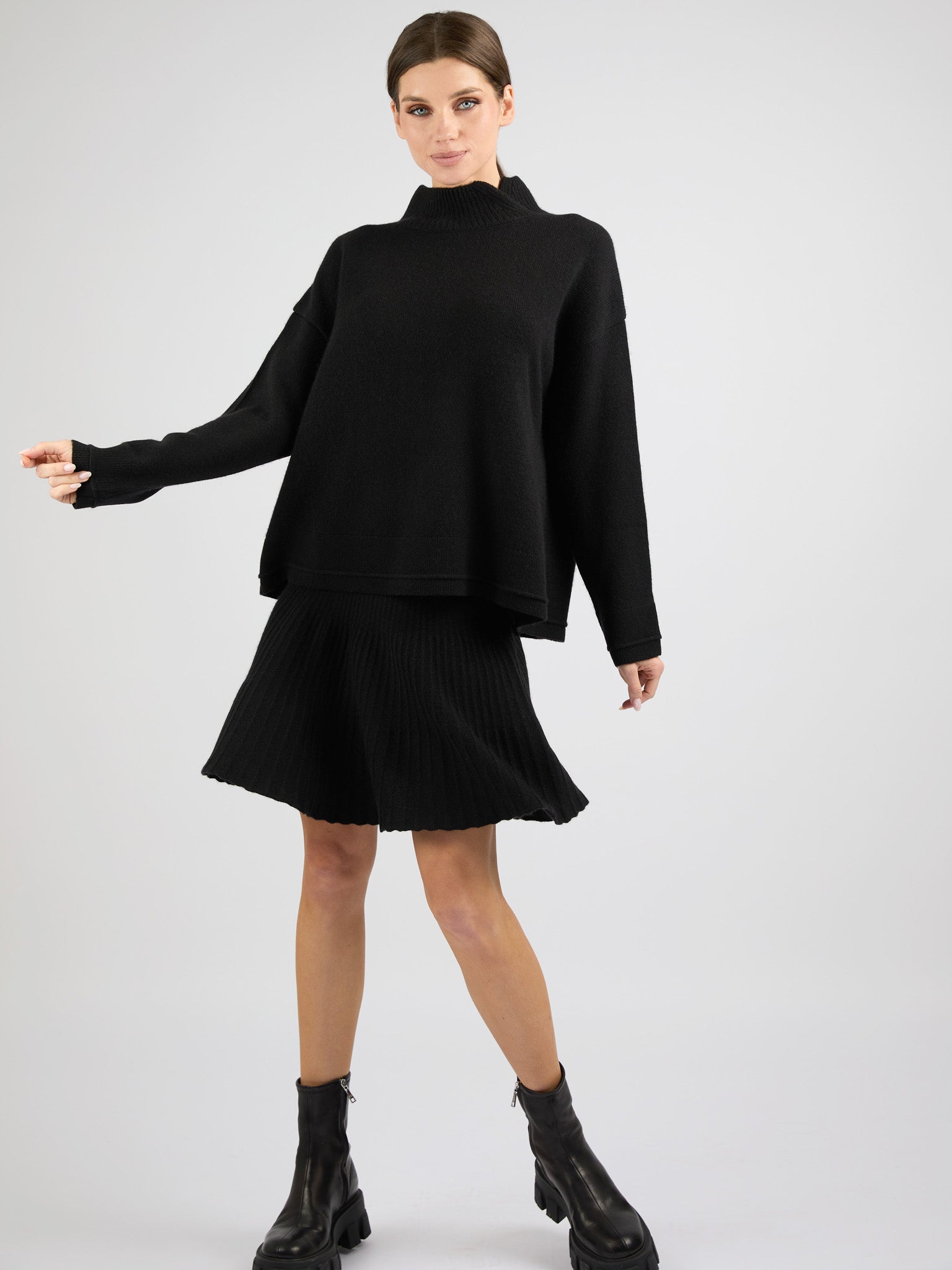 Women Split Neck Cashmere sweater