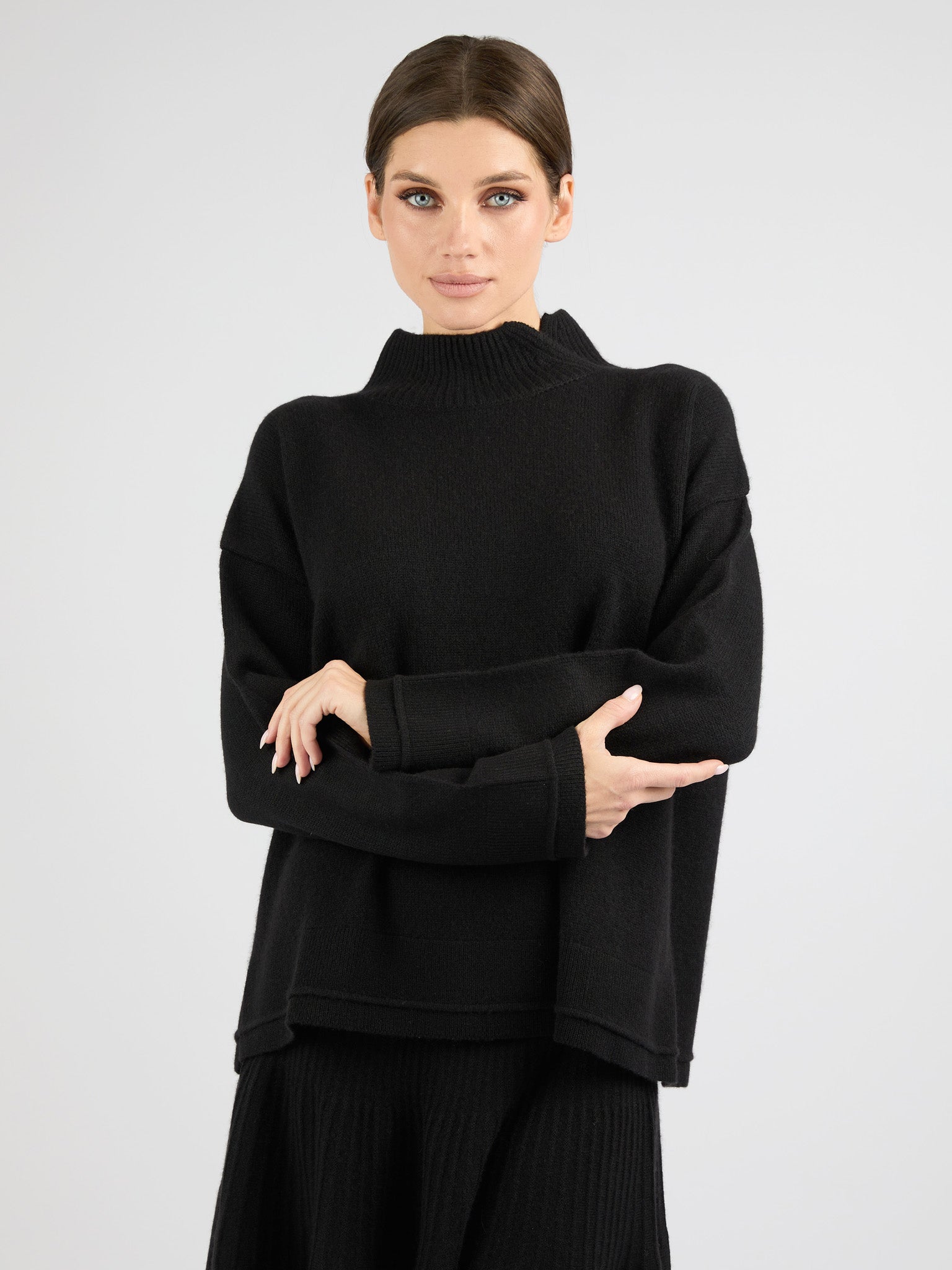 Women Split Neck Cashmere sweater