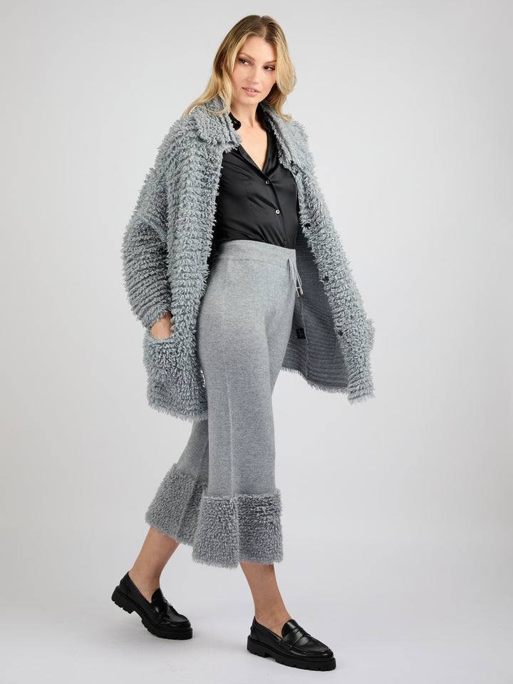 Cashmere Pants with Bottom Detail #SOFT GREY