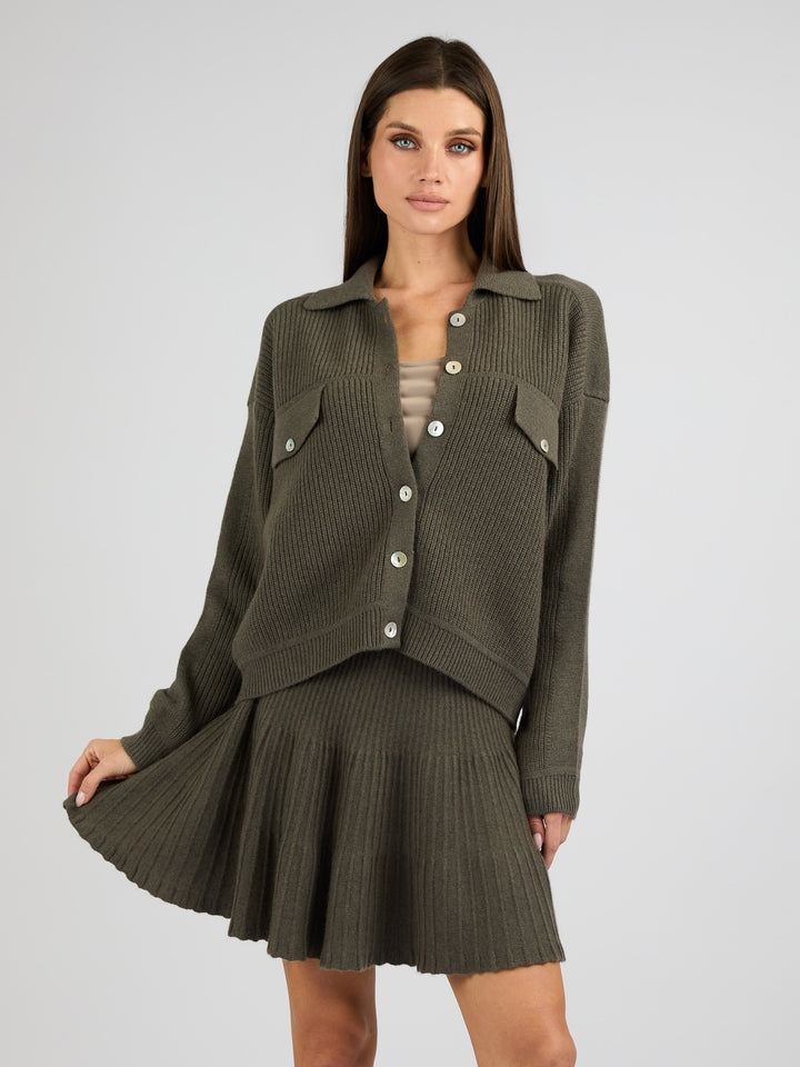 Cashmere with front button Jacket #MOSS
