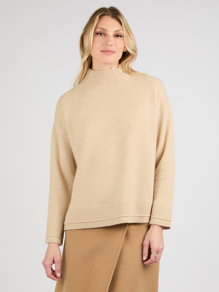 Women Split Neck Cashmere sweater #OAT
