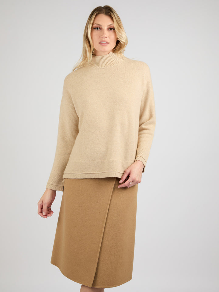 Women Split Neck Cashmere sweater #OAT