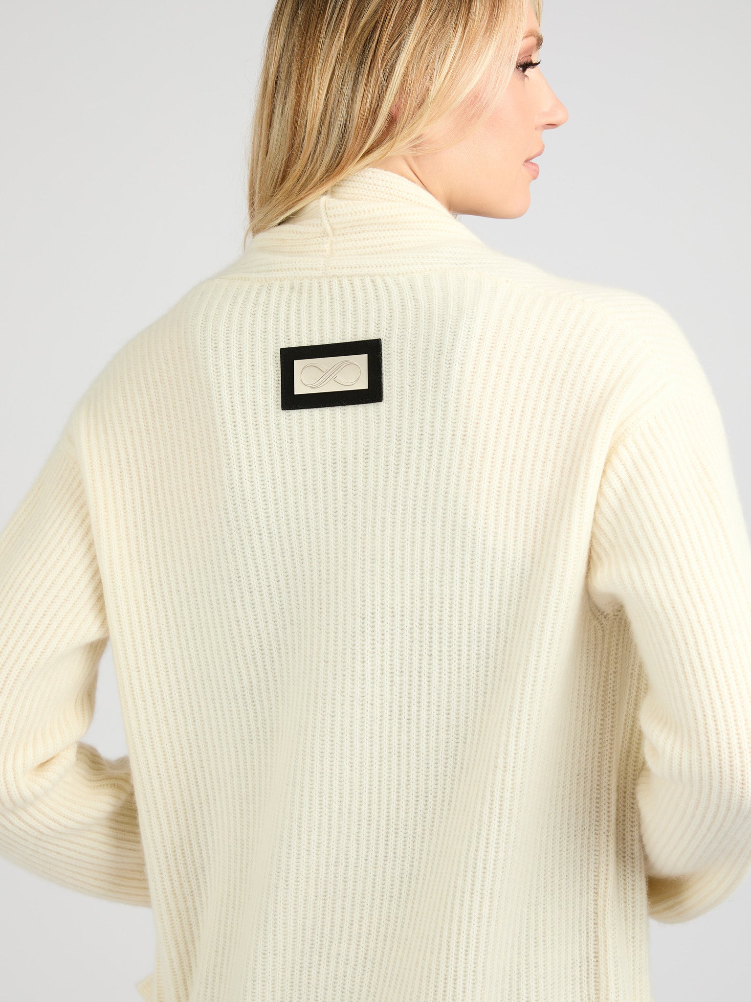 Long Ribbed Cashmere Open Cardigan