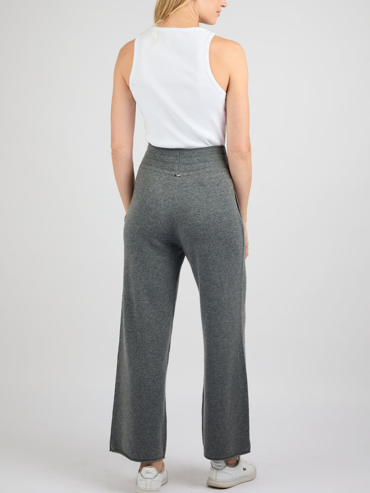 Women Cashmere Wide-Leg Pants #SMOKE