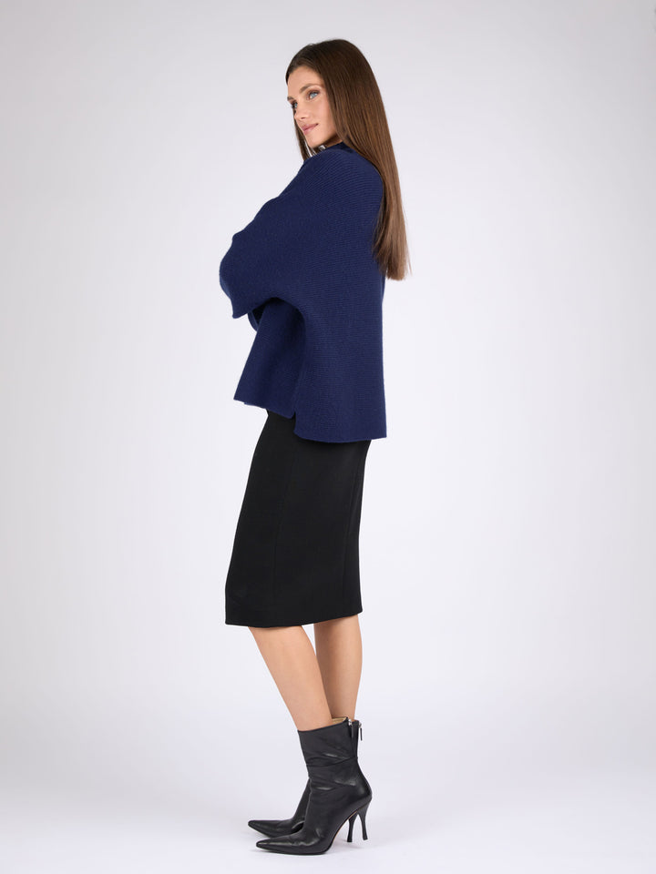 Ribbed Cashmere Turtleneck #BLUE