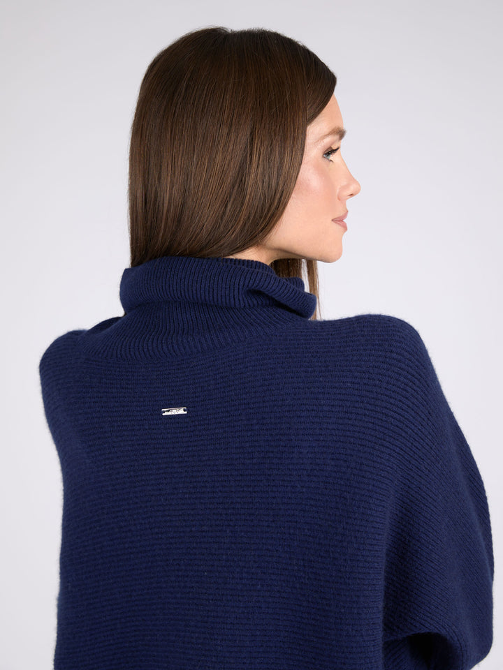 Ribbed Cashmere Turtleneck #BLUE