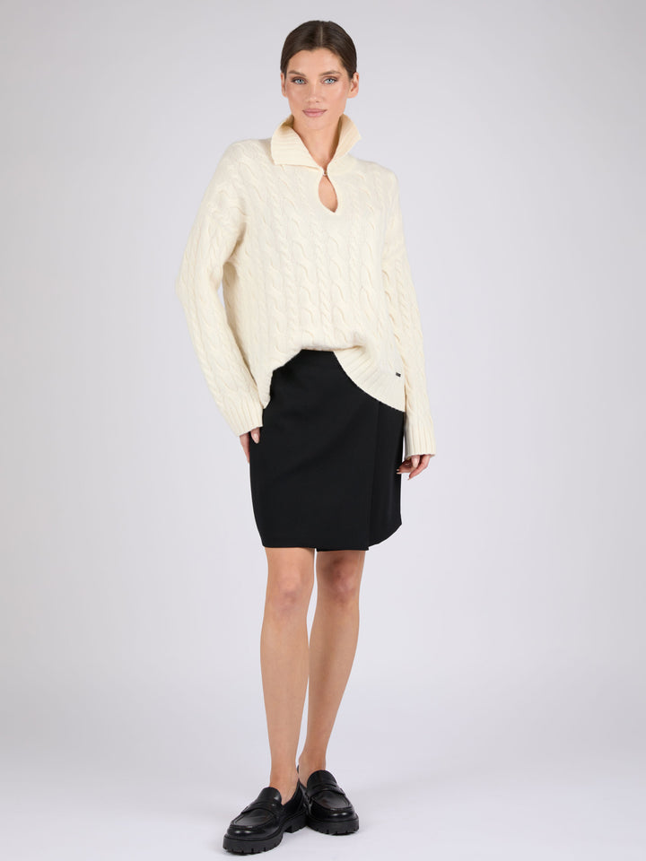Women Cable knit Cashmere Sweater #PEARL