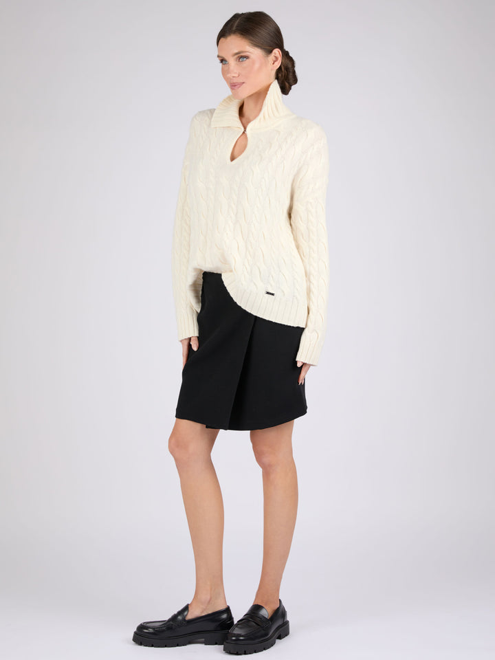 Women Cable knit Cashmere Sweater #PEARL
