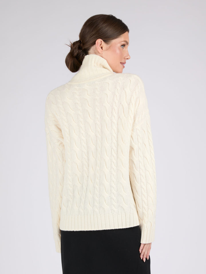 Women Cable knit Cashmere Sweater #PEARL
