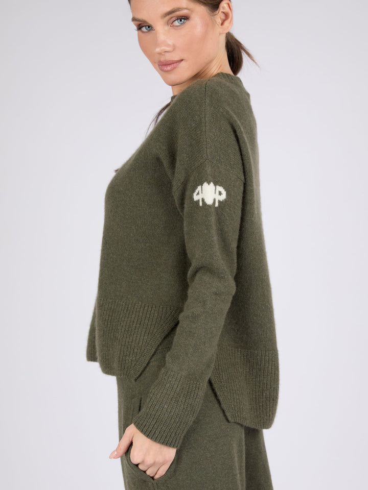 Women Cashmere Crewneck with High/Low hem #MOSS