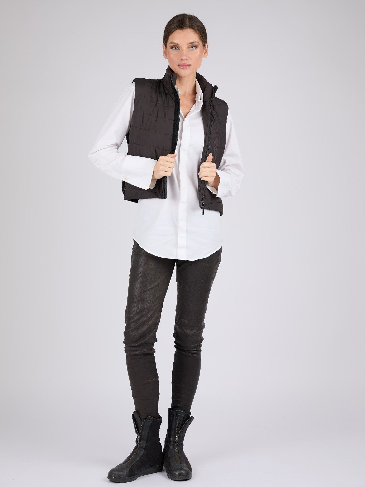 Women Cashmere Puffer Vest