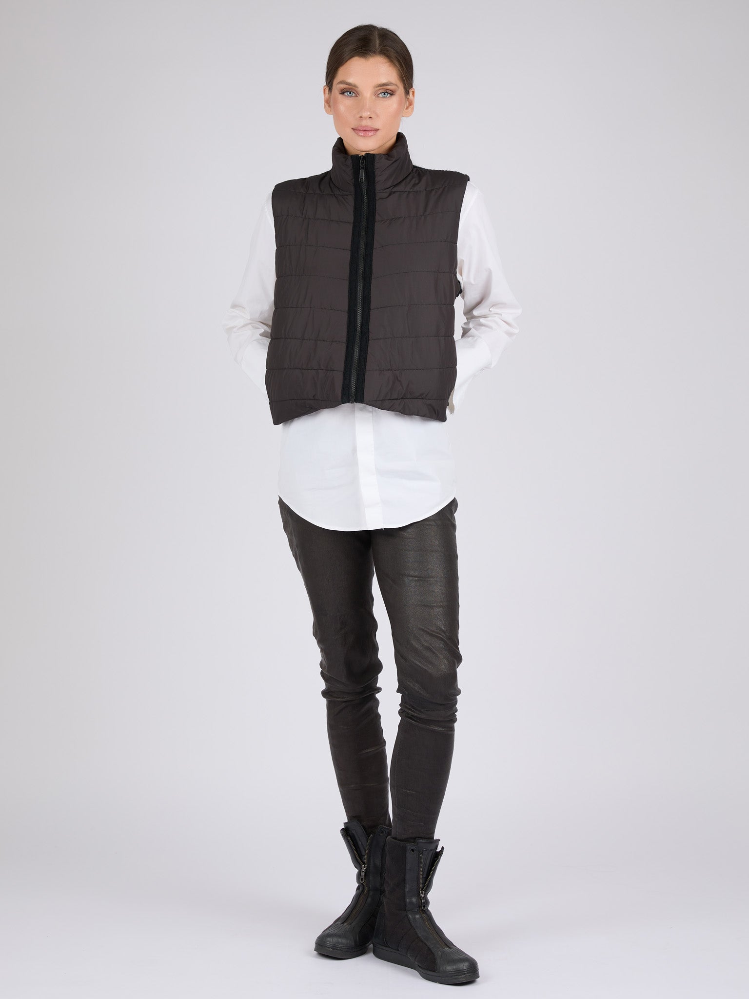 Women Cashmere Puffer Vest