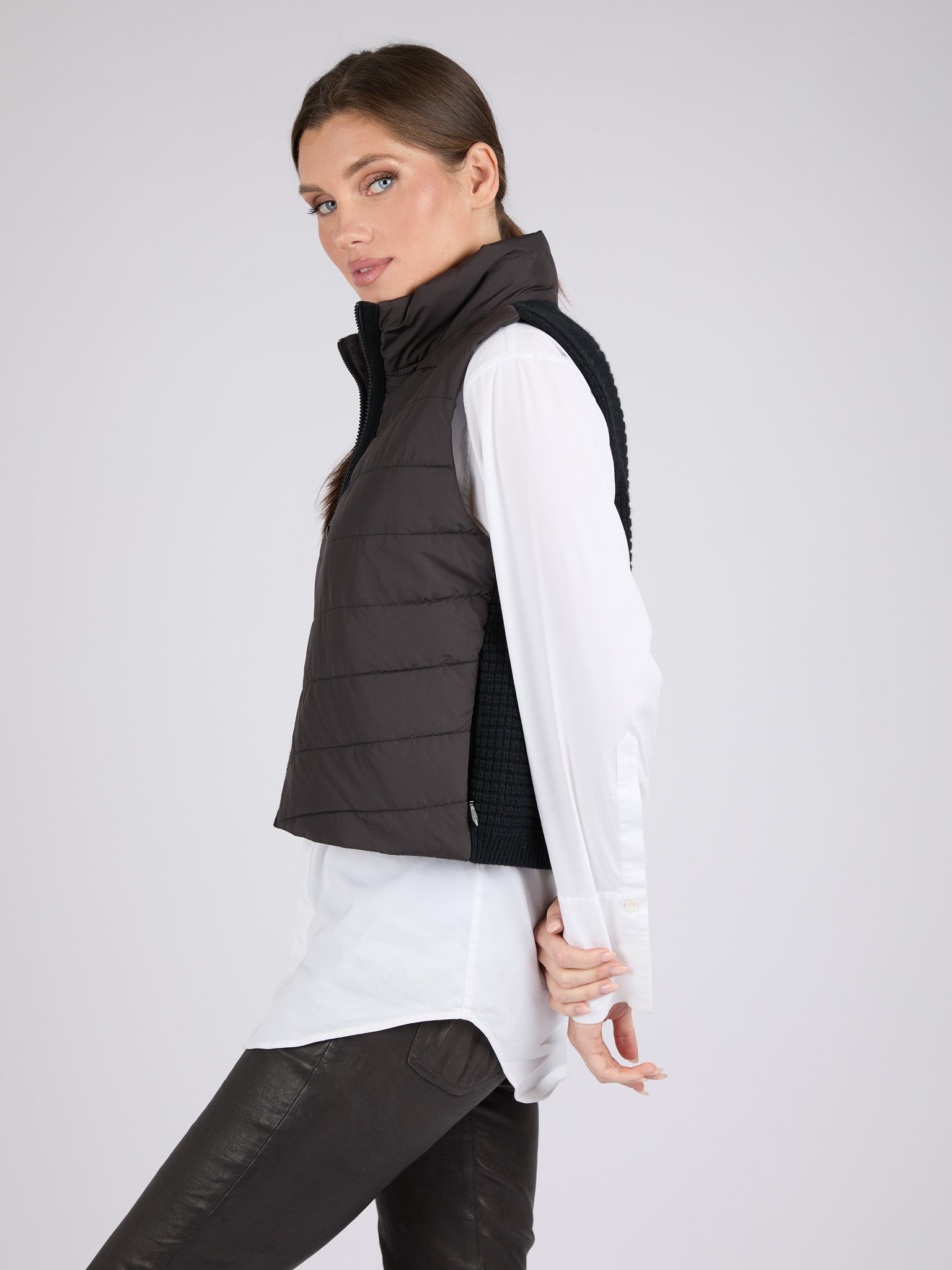 Women Cashmere Puffer Vest