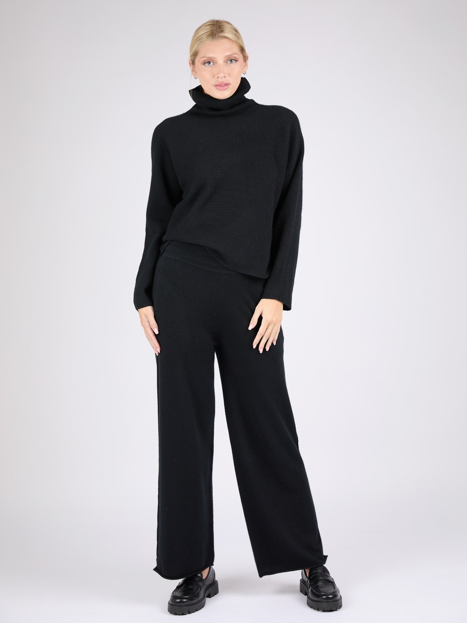Women Cashmere Wide-Leg Pants