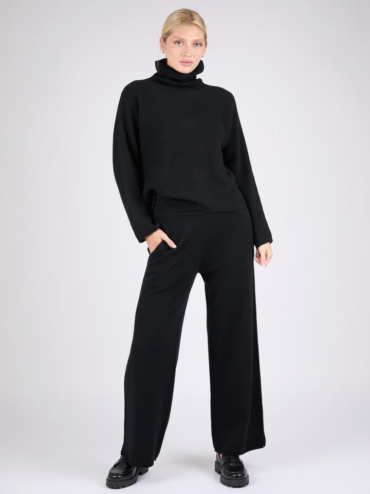 Ribbed Cashmere Turtleneck #BLACK