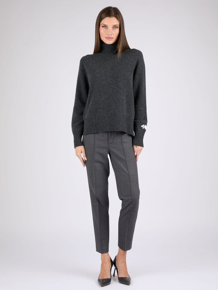 Women Cashmere Turtleneck #CHARCOAL