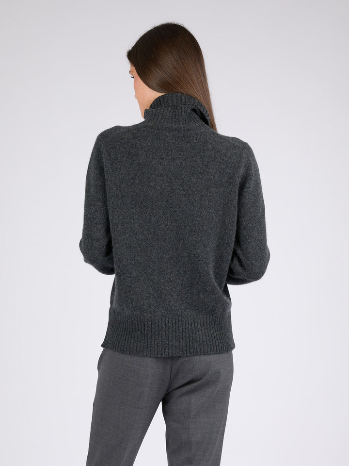 Women Cashmere Turtleneck #CHARCOAL
